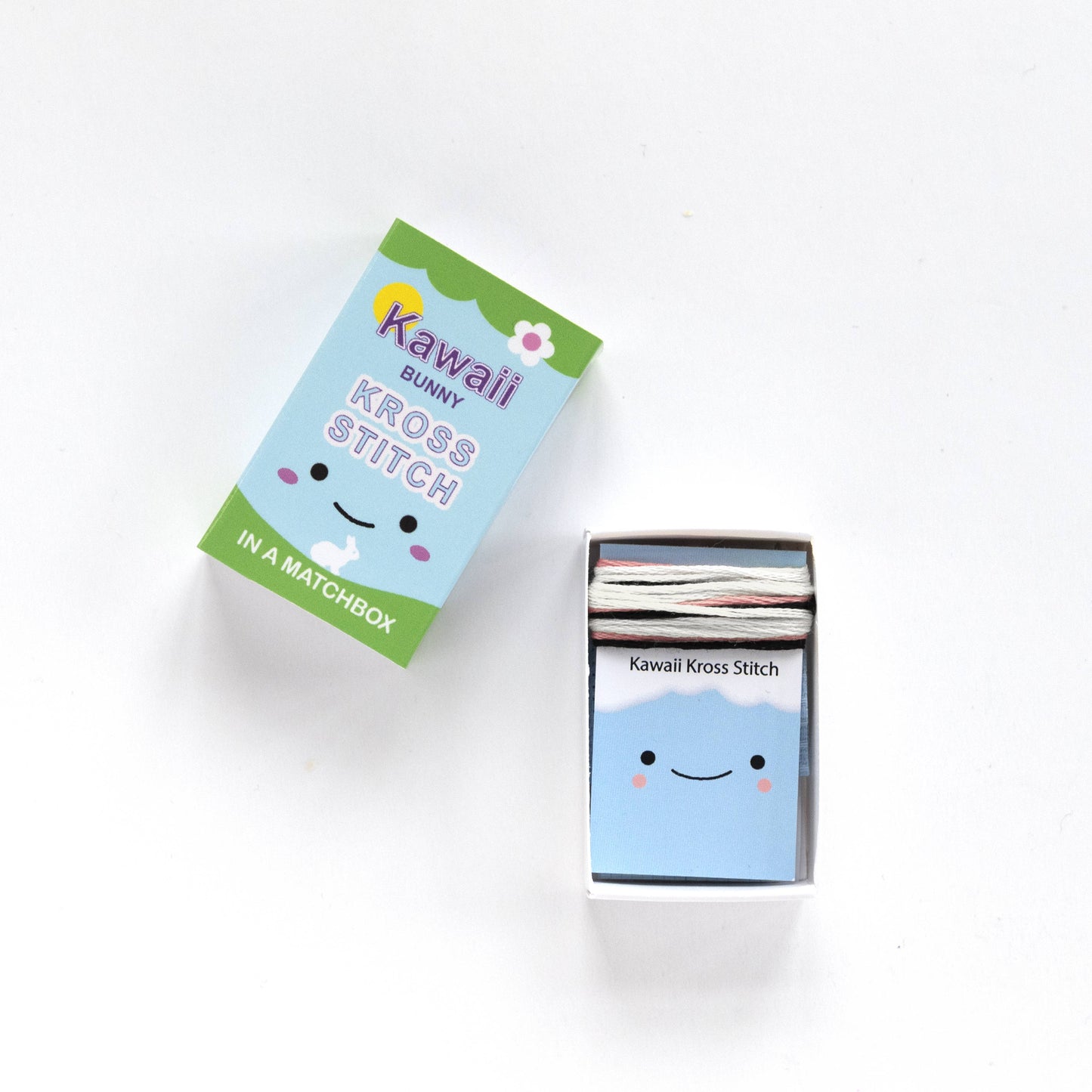 Kawaii Cross Stitch Bunny In A Matchbox