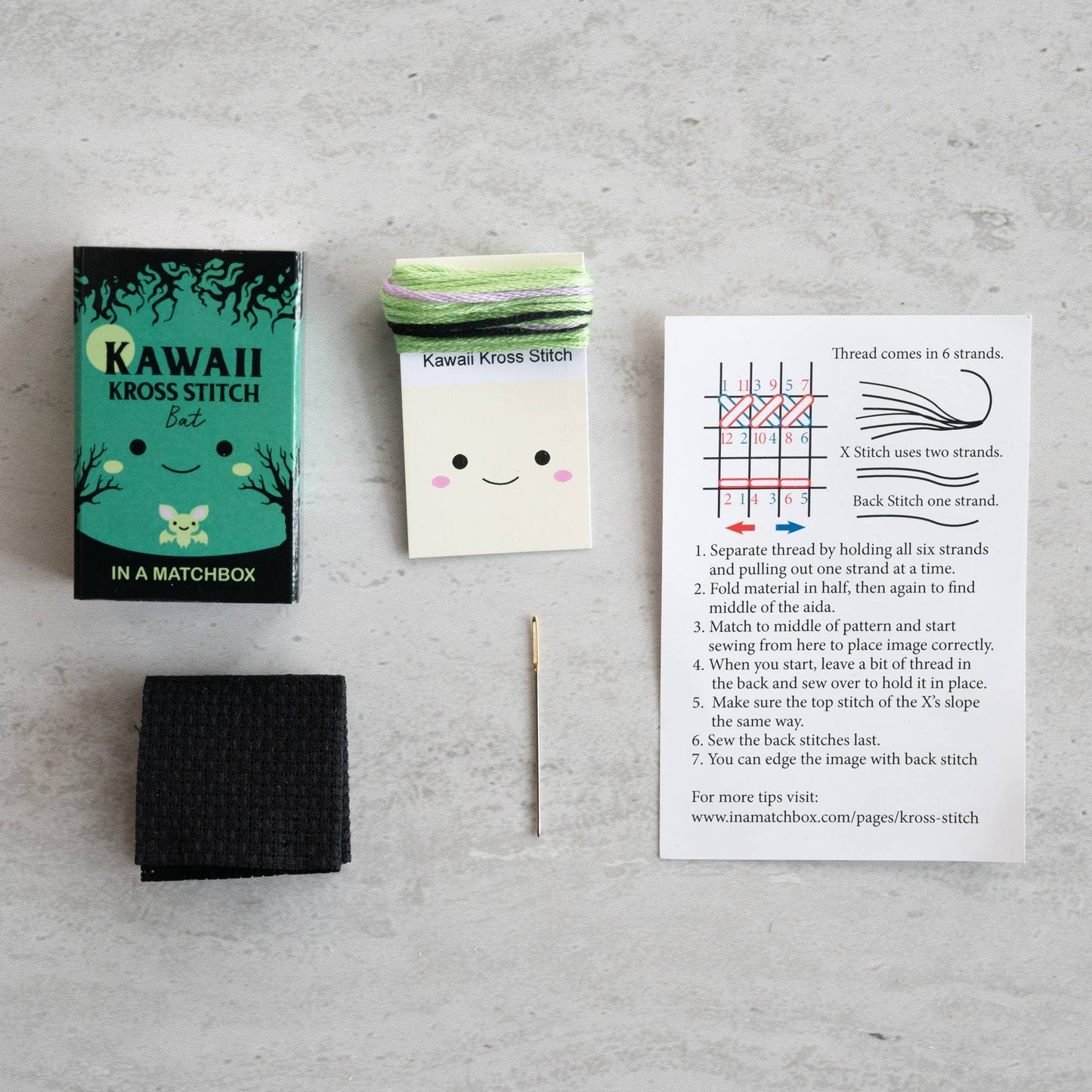 Kawaii Halloween Bat Mini Cross Stitch Kit