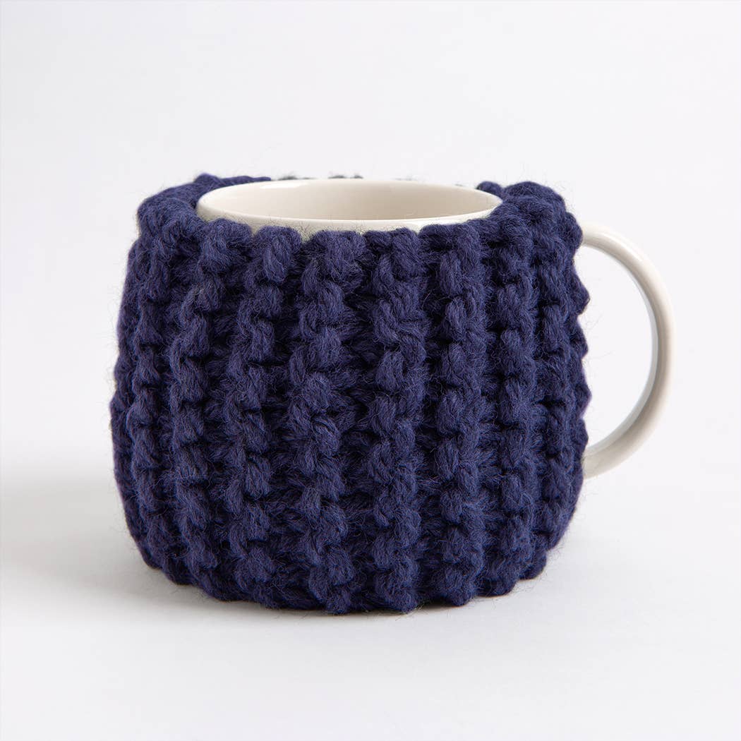 Beginner Cup Cosy Knitting Kit: Silver Grey