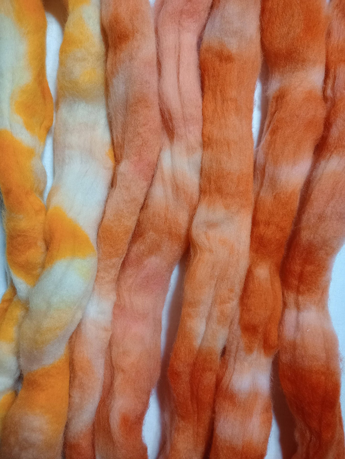 Hand Dyed Roving - Cormo - 100 gram Braids