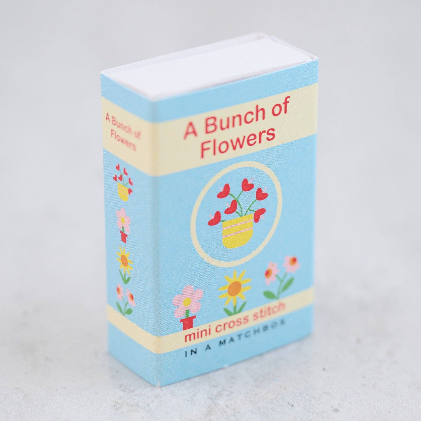 Bunch Of Flowers Mini Hoop Cross Stitch Kit In A Matchbox