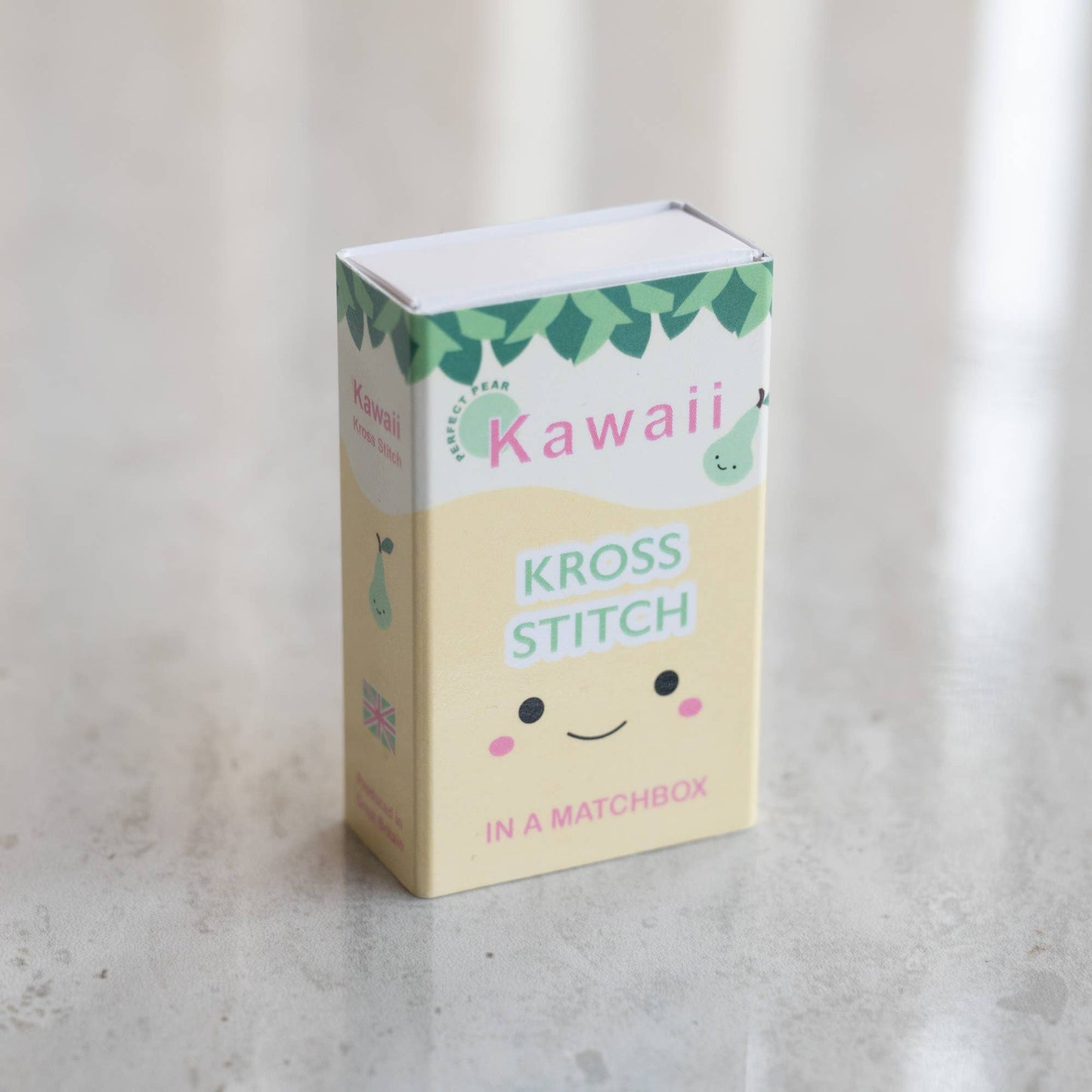 Kawaii Pear Mini Cross Stitch Kit In A Matchbox