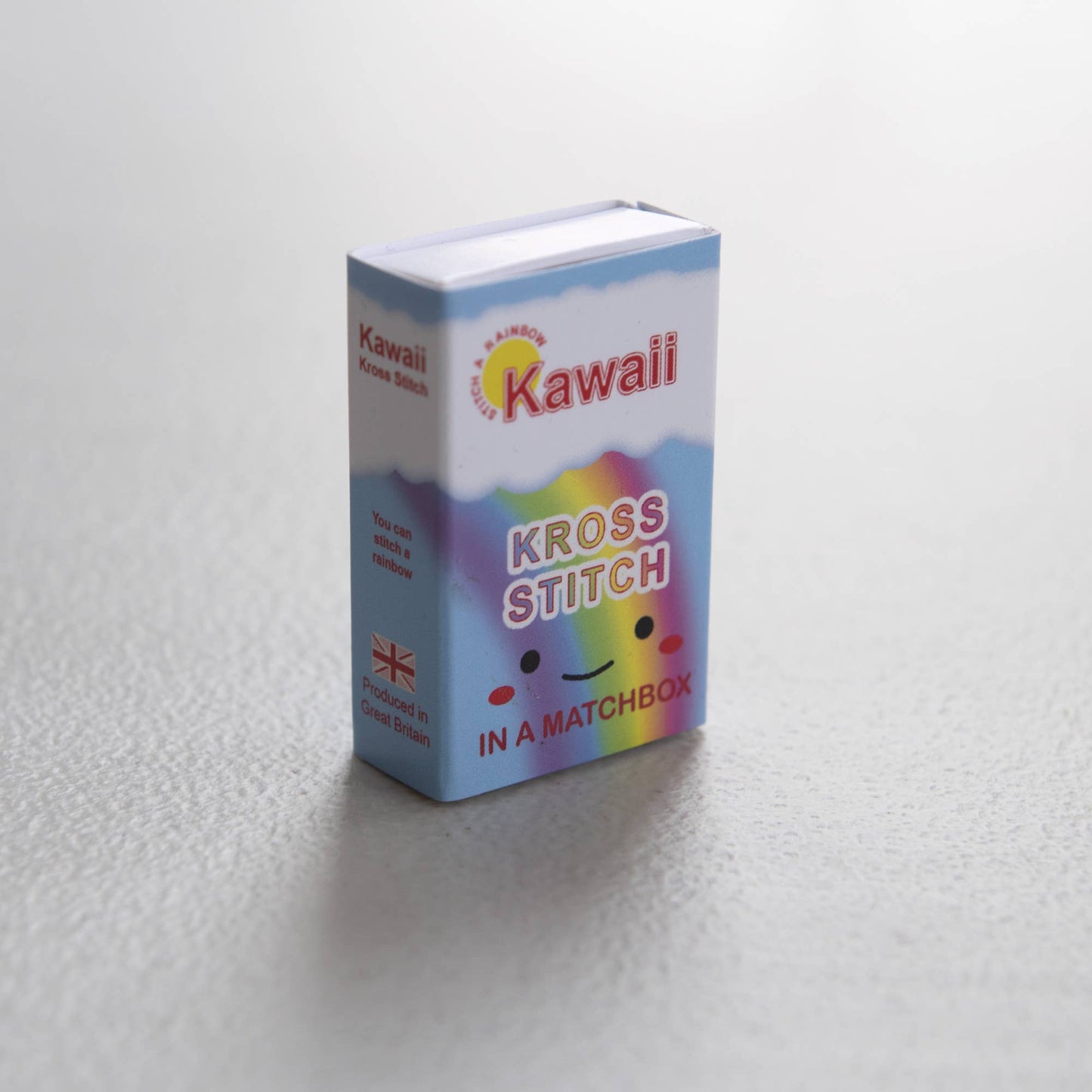 Kawaii Rainbow Cloud Mini Cross Stitch Kit In A Matchbox