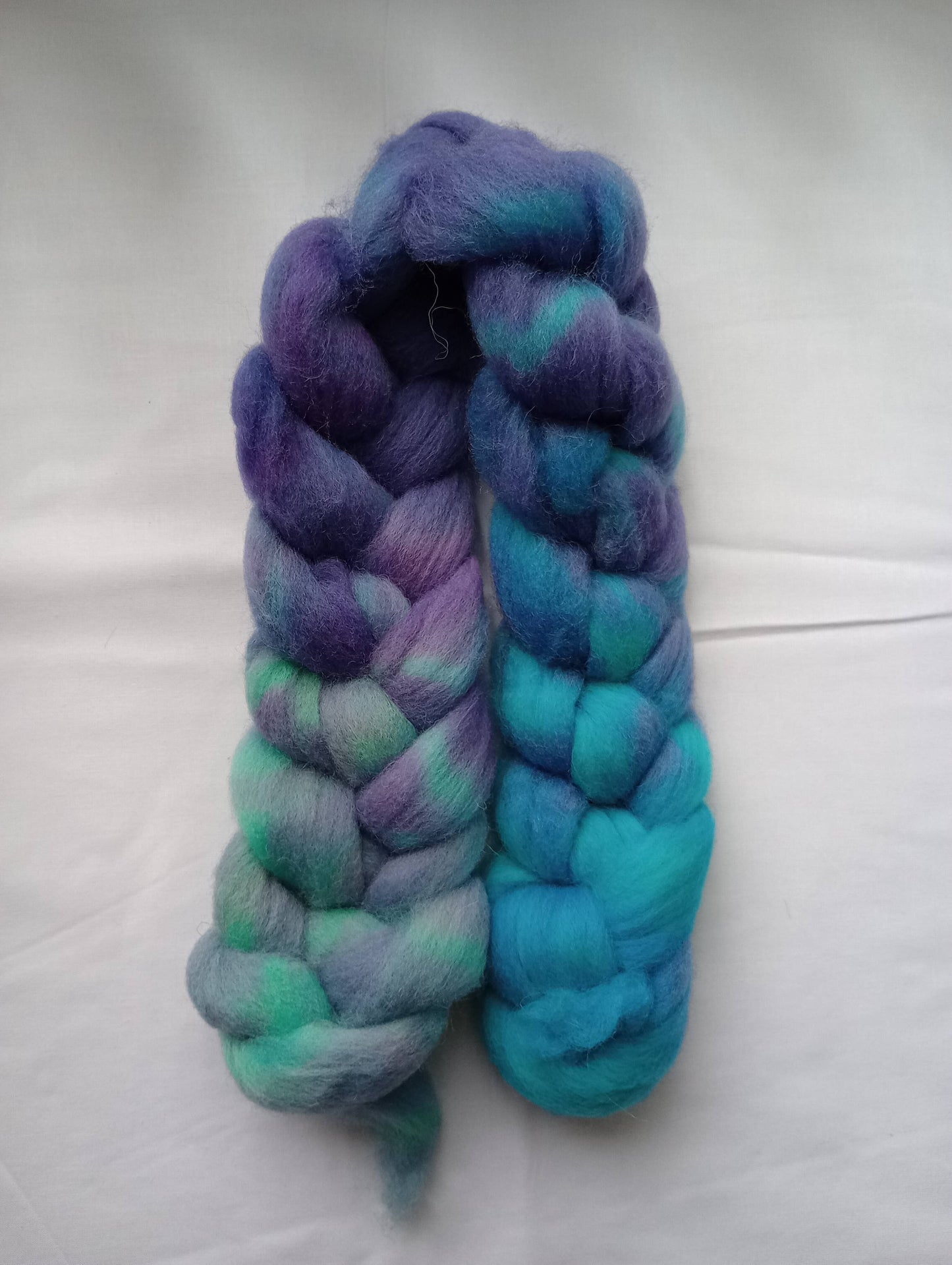 Hand Dyed Roving - Eider - 100 gram Braids