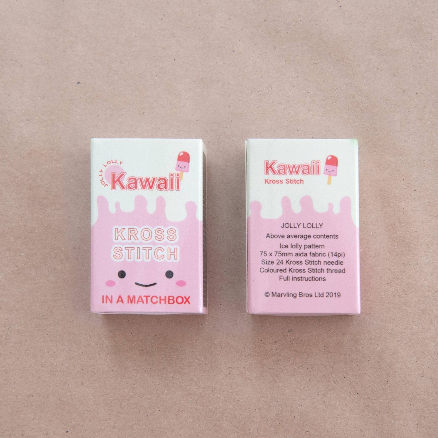 Kawaii Ice Lolly Mini Cross Stitch Kit In A Matchbox