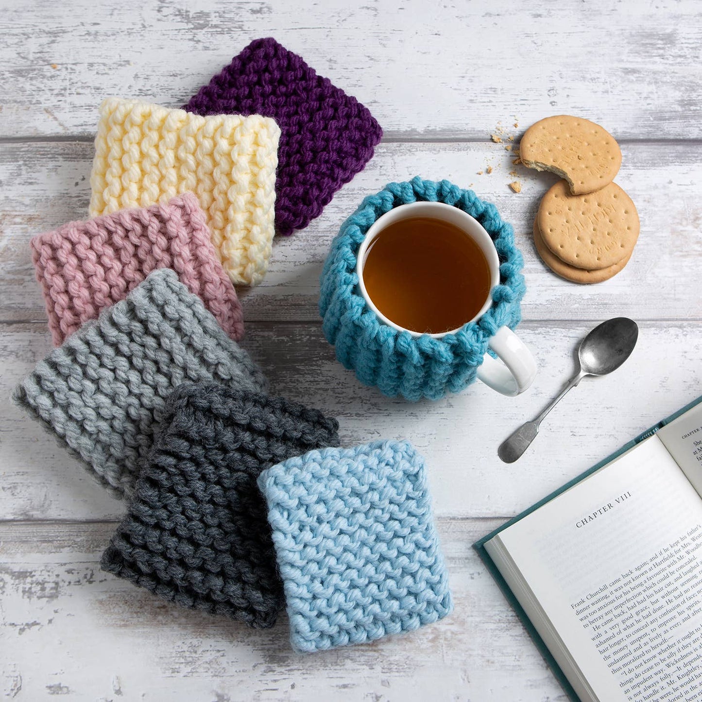 Beginner Cup Cosy Knitting Kit: Rose Quartz