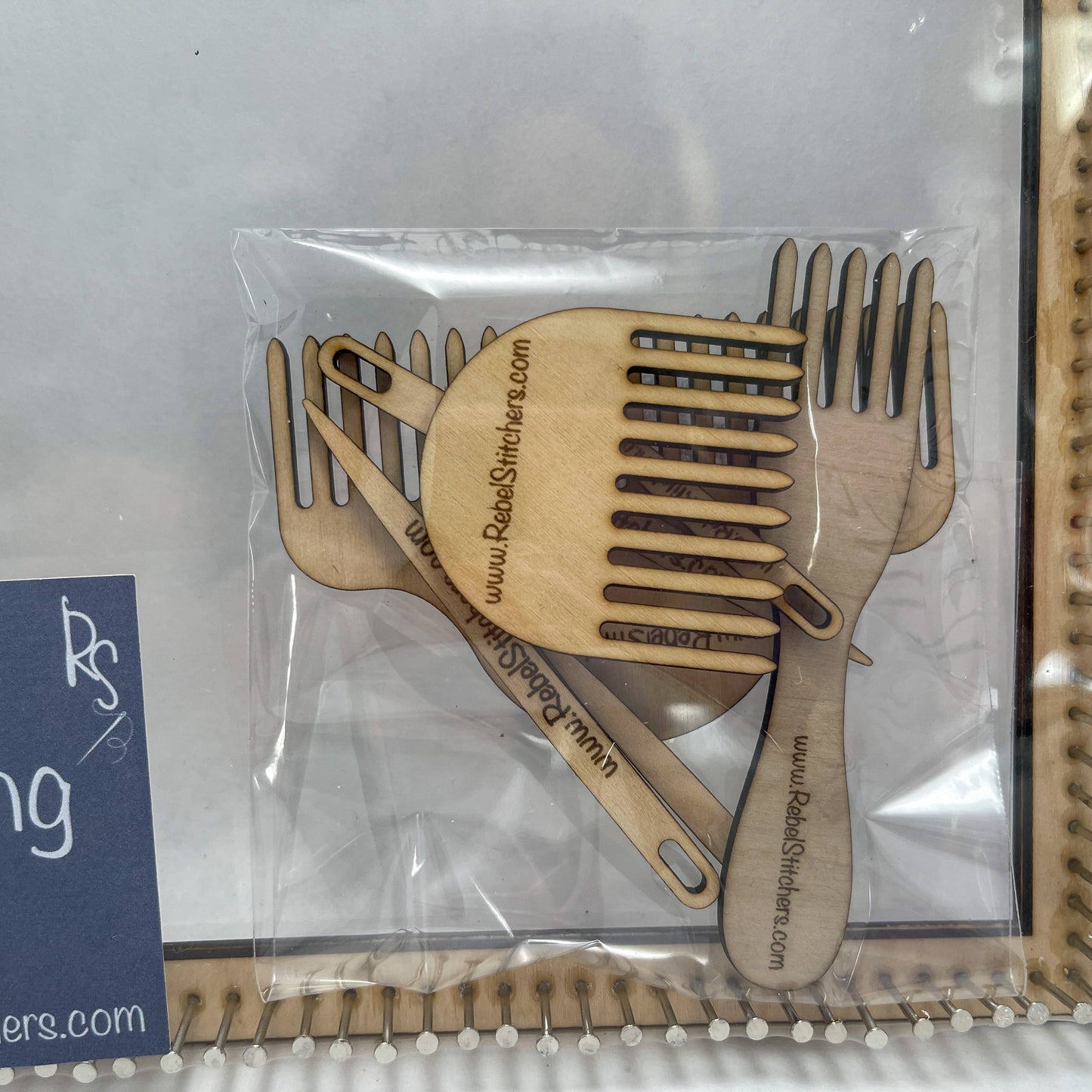 Small Handmade Square Pin Loom Kit - Compact, Portable Loom
