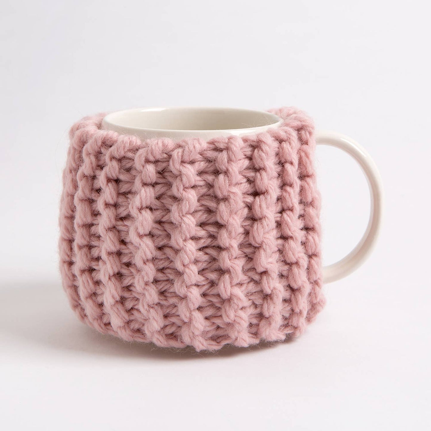 Beginner Cup Cosy Knitting Kit: Silver Grey