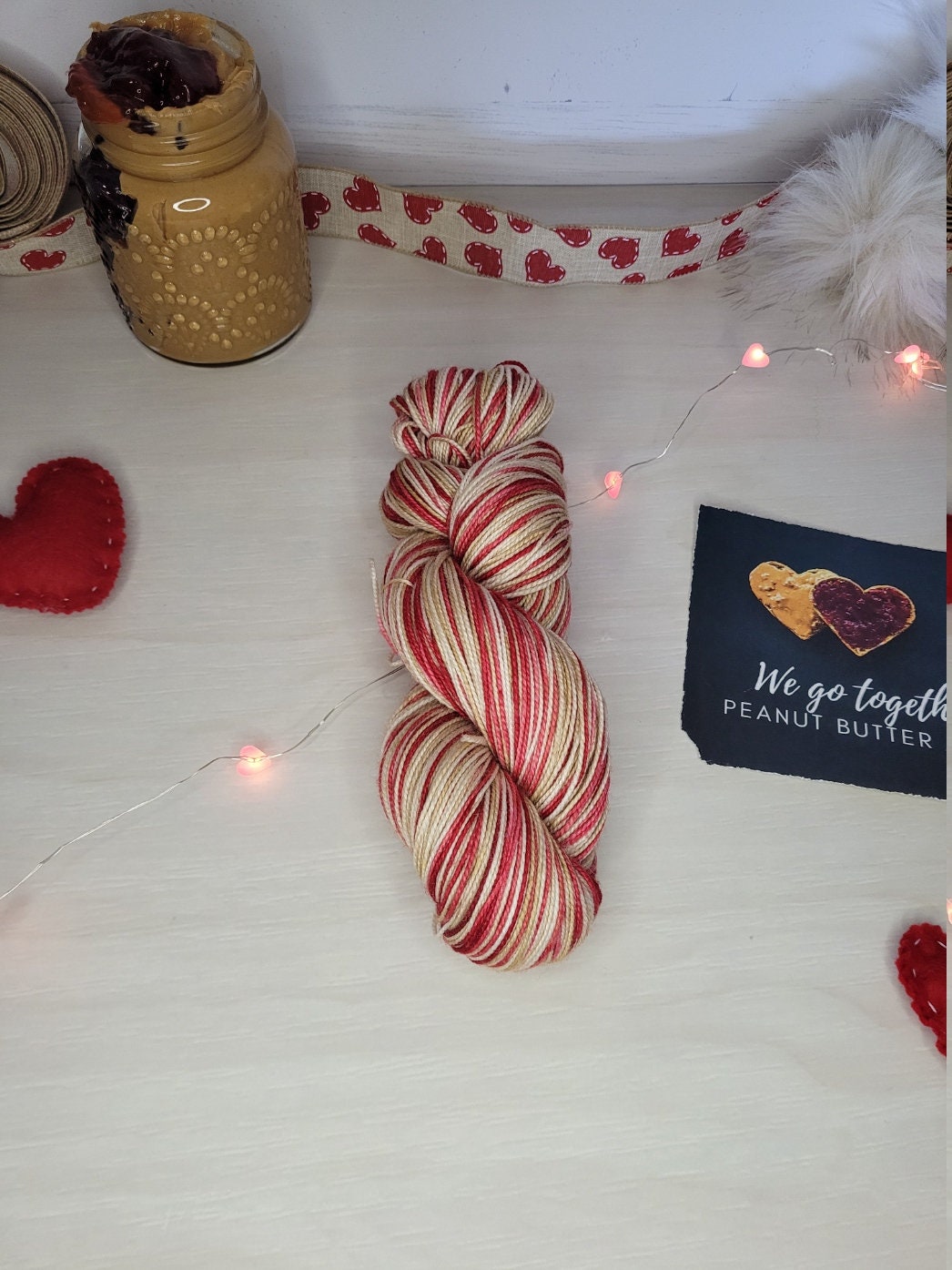 Peanut Butter and Strawberry Jelly, Silk Sock, Sock Yarn, Fingering Weight, Shawl Yarn, Silky