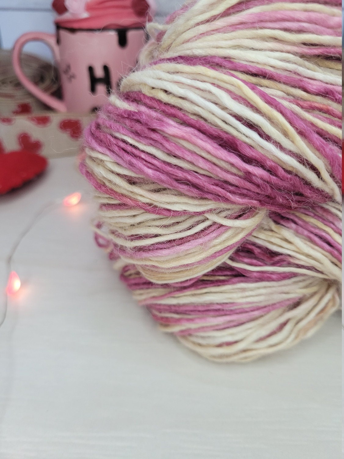 Champagne and Lipstick, Marshmallow DK, Double Knit, Yarn, Valentine's Day, Beige, Pink, Mauve, Gift