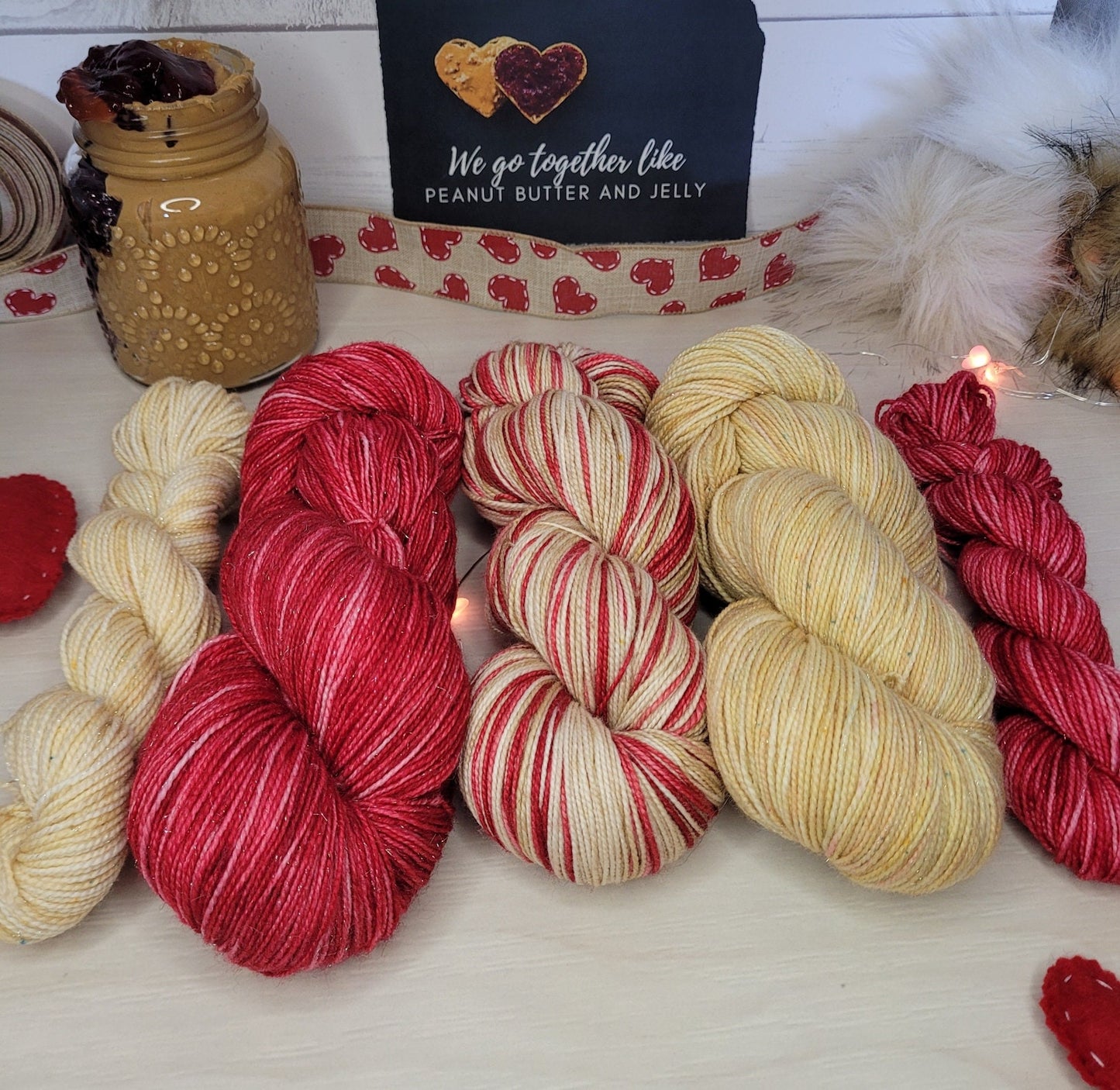Peanut Butter and Strawberry Jelly, Silk Sock, Sock Yarn, Fingering Weight, Shawl Yarn, Silky