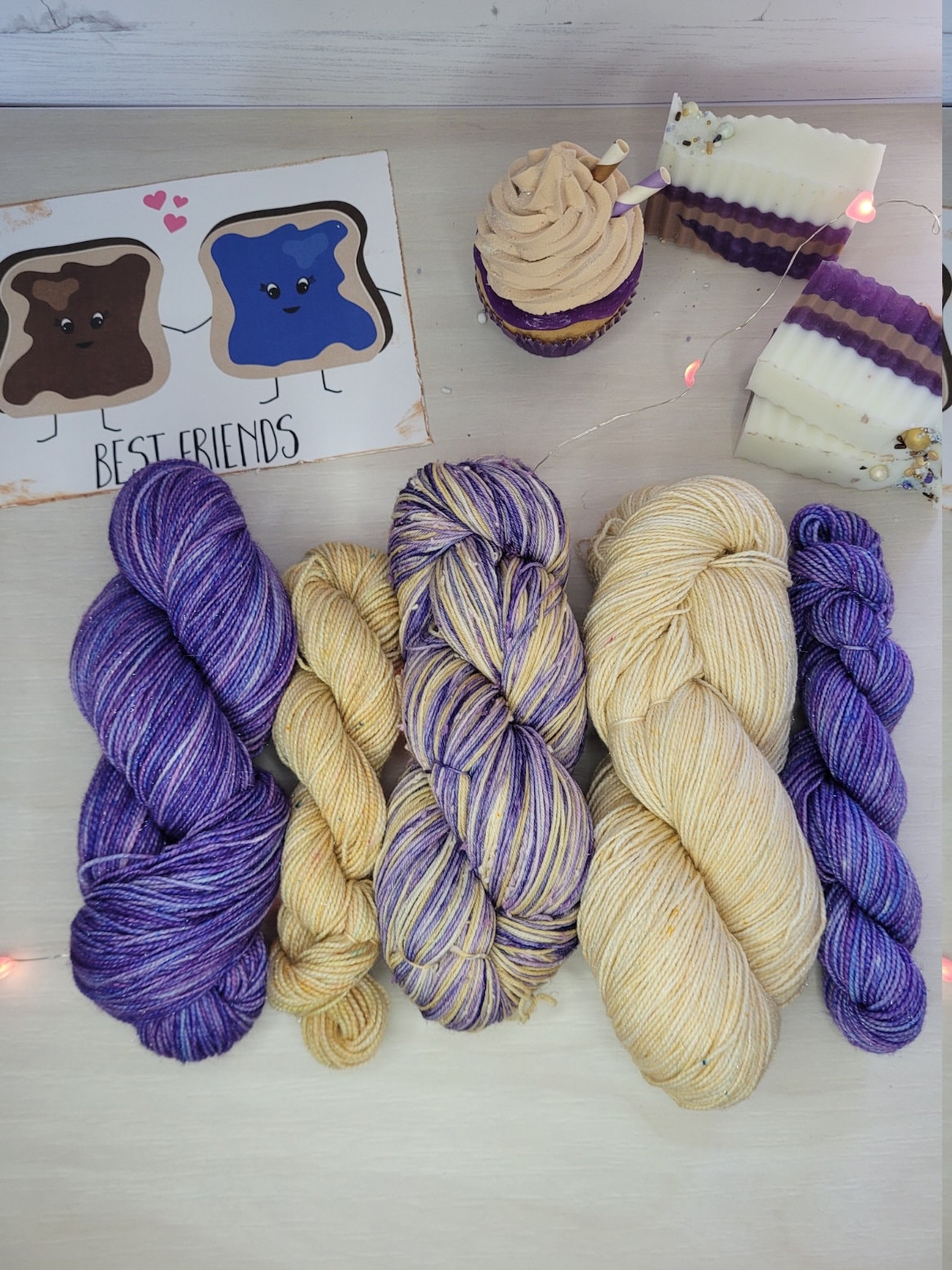 Peanut Butter and Grape Jelly, Sock Set, Glitter Sock, Fingering Weight, Sock Yarn, Shawl Yarn, Socks