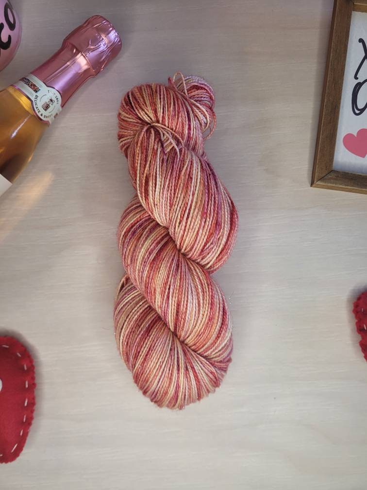 Valentine's Brunch, Glitter Sock, Sparkle Yarn, Shawl, Yarn, Valentine's Day, Gift