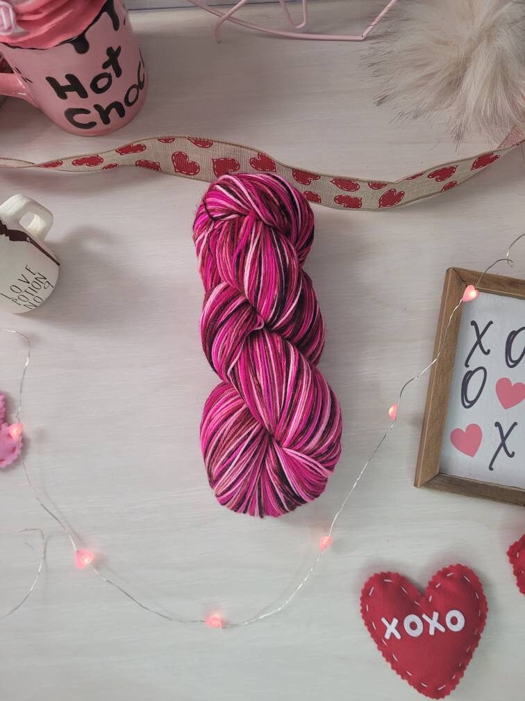 Valentine Kisses, Cashmere, Super Wash Merino, Sock Yarn, Fingering Weight, Sock, Cash MCN