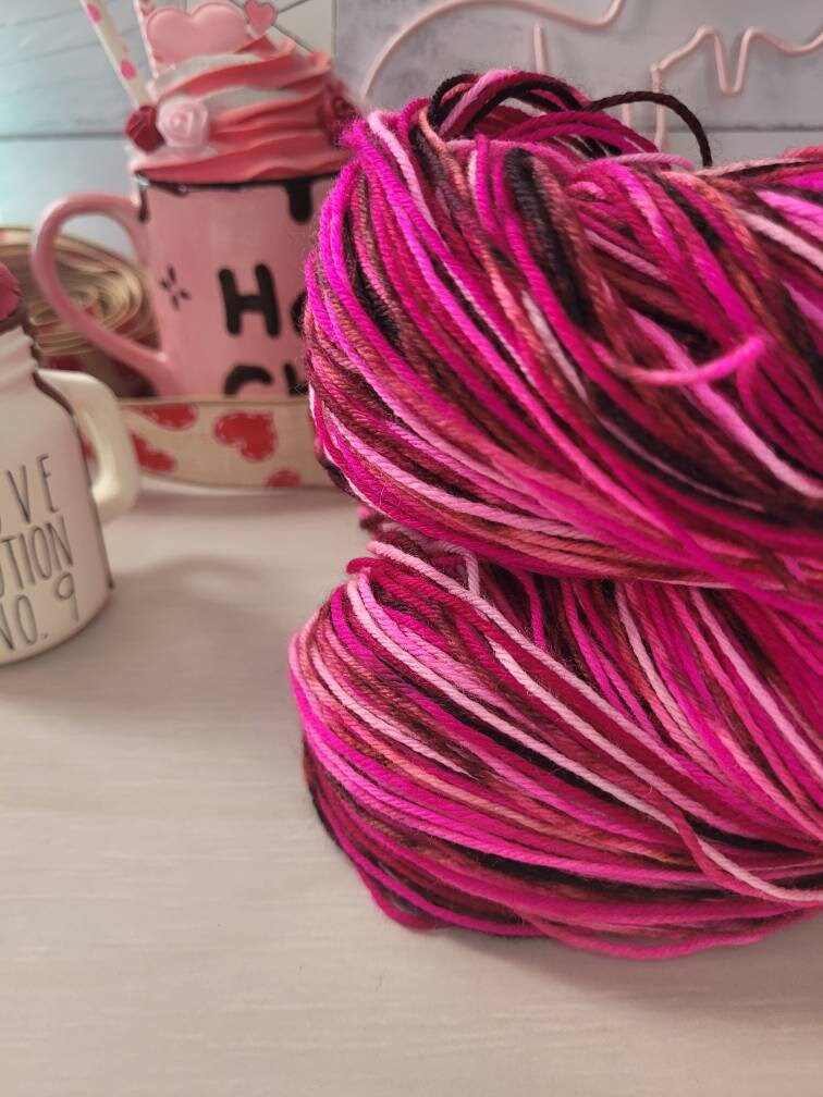 Valentine Kisses, Cashmere, Super Wash Merino, Sock Yarn, Fingering Weight, Sock, Cash MCN