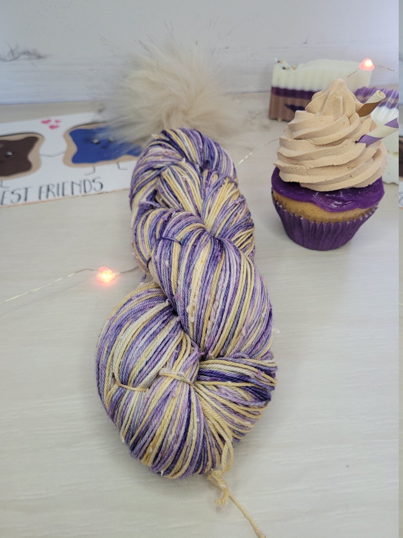 Peanut Butter and Grape Jelly, White Tweed, Sock, Wool, White Nep, Sock Yarn, Shawl Yarn