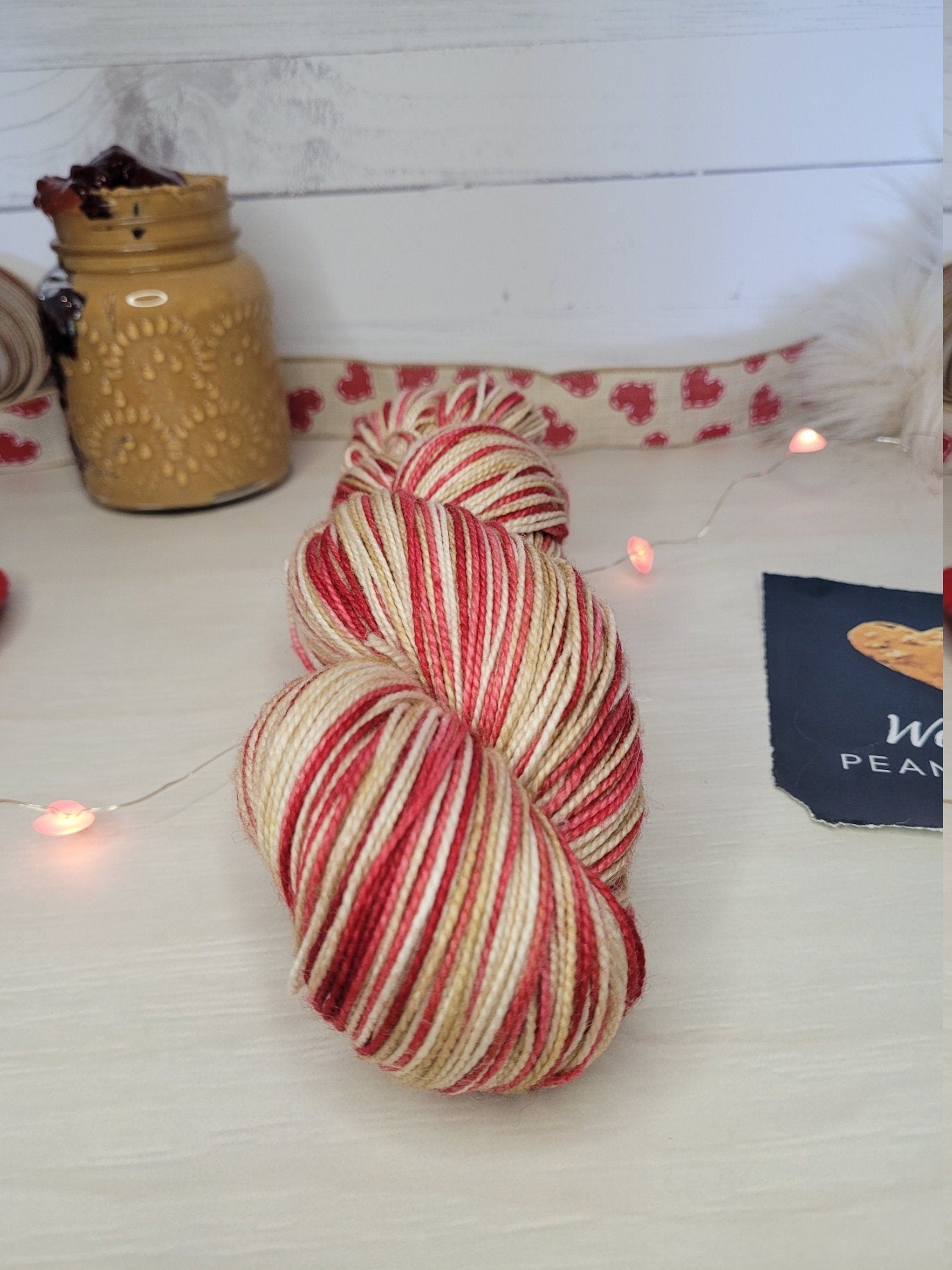 Peanut Butter and Strawberry Jelly, Silk Sock, Sock Yarn, Fingering Weight, Shawl Yarn, Silky