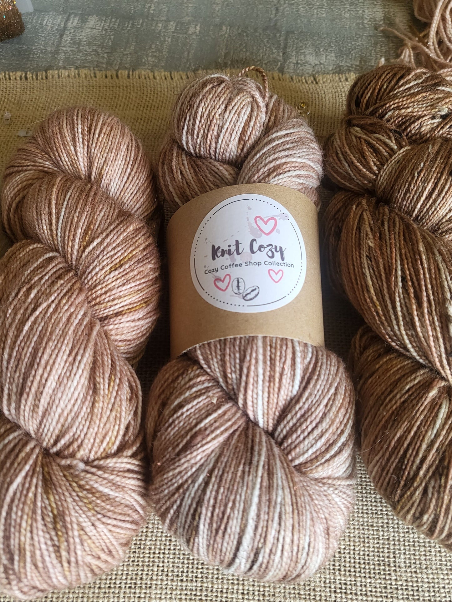 Iced Latte Hand Dyed Yarn Knit Cozy Coffee Shop Collection
