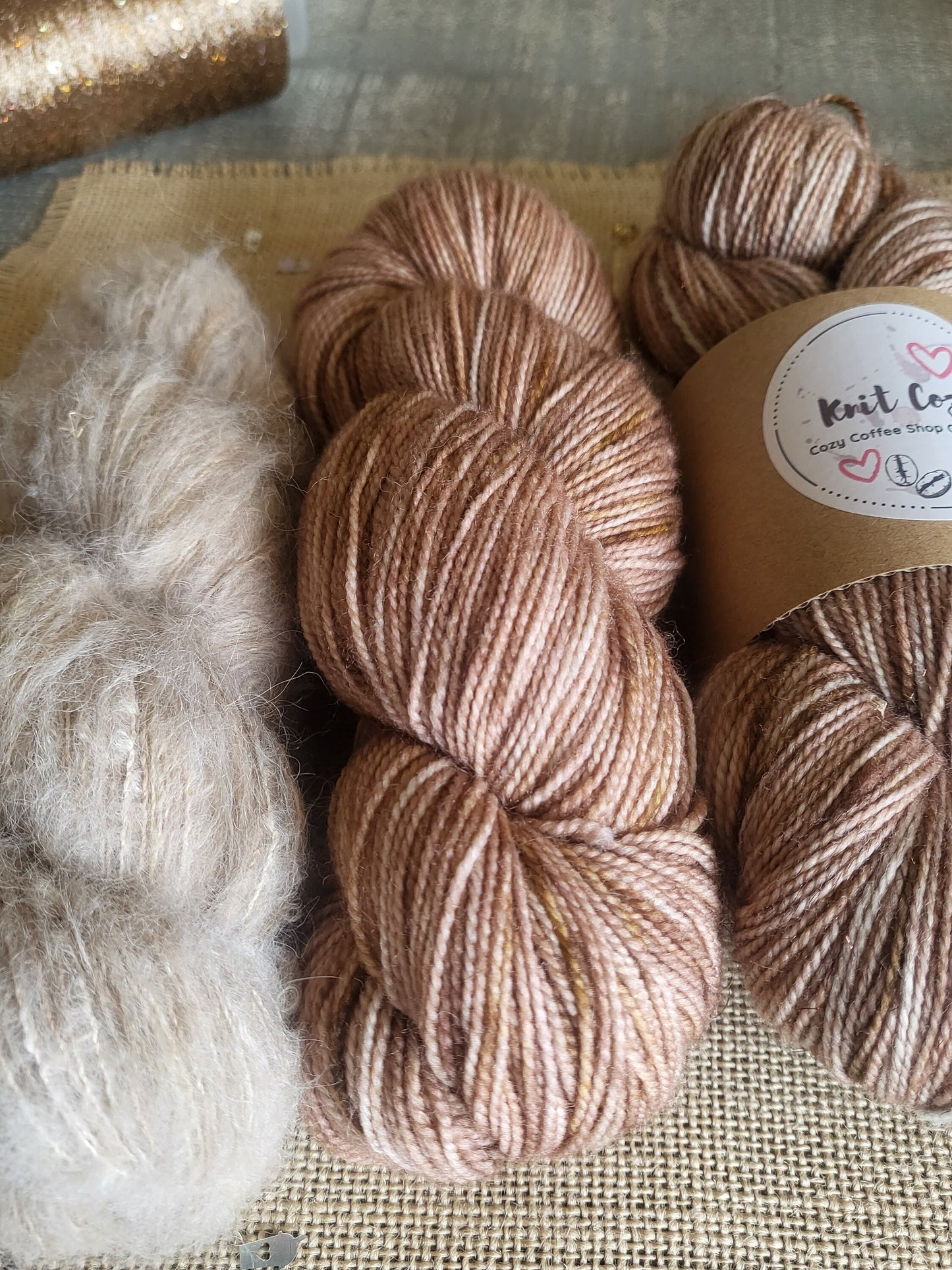 Iced Latte Hand Dyed Yarn Knit Cozy Coffee Shop Collection