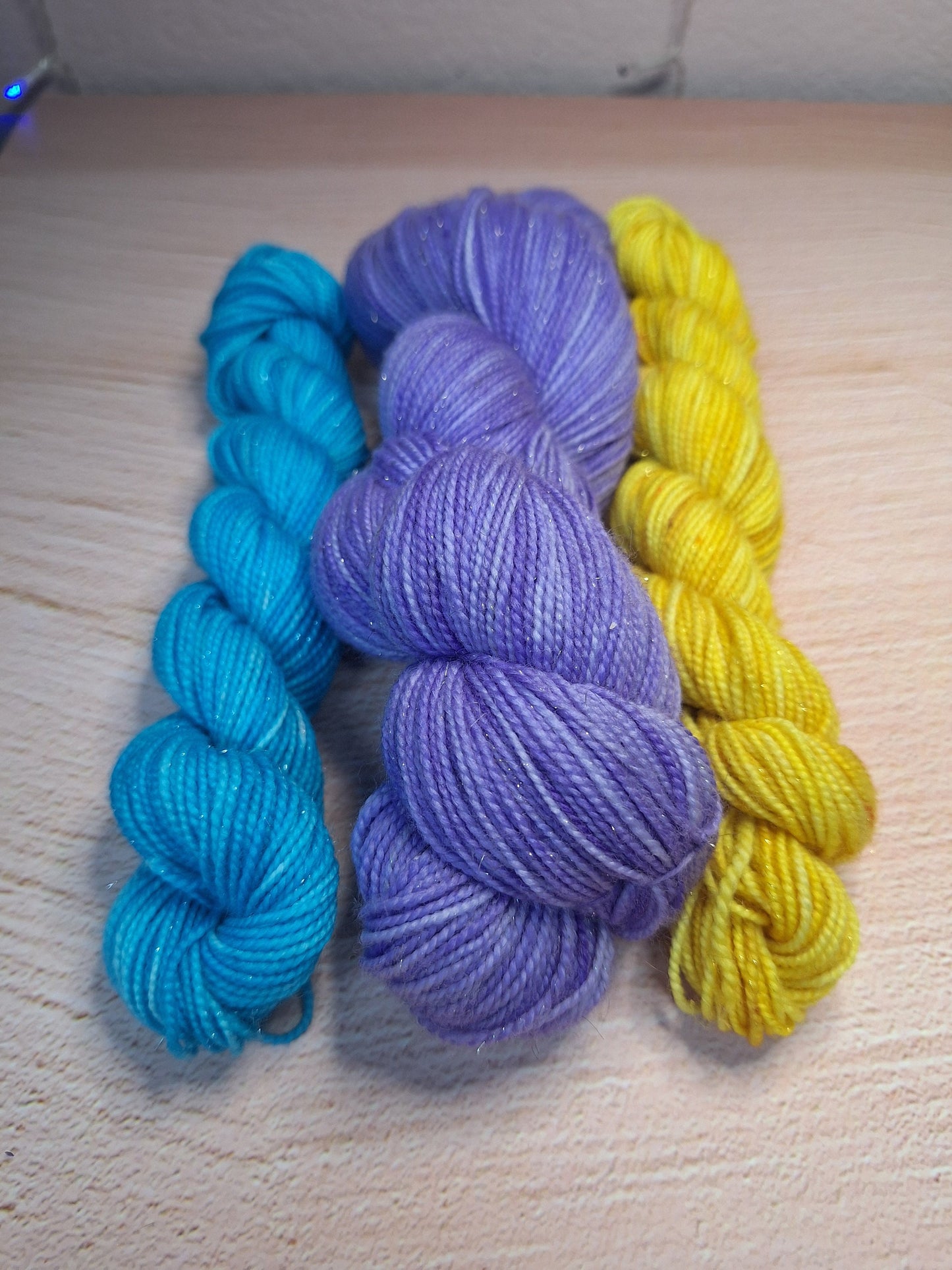 The Apartment Friends inspired purple and yellow or purple, yellow, and blue sock set blending kit