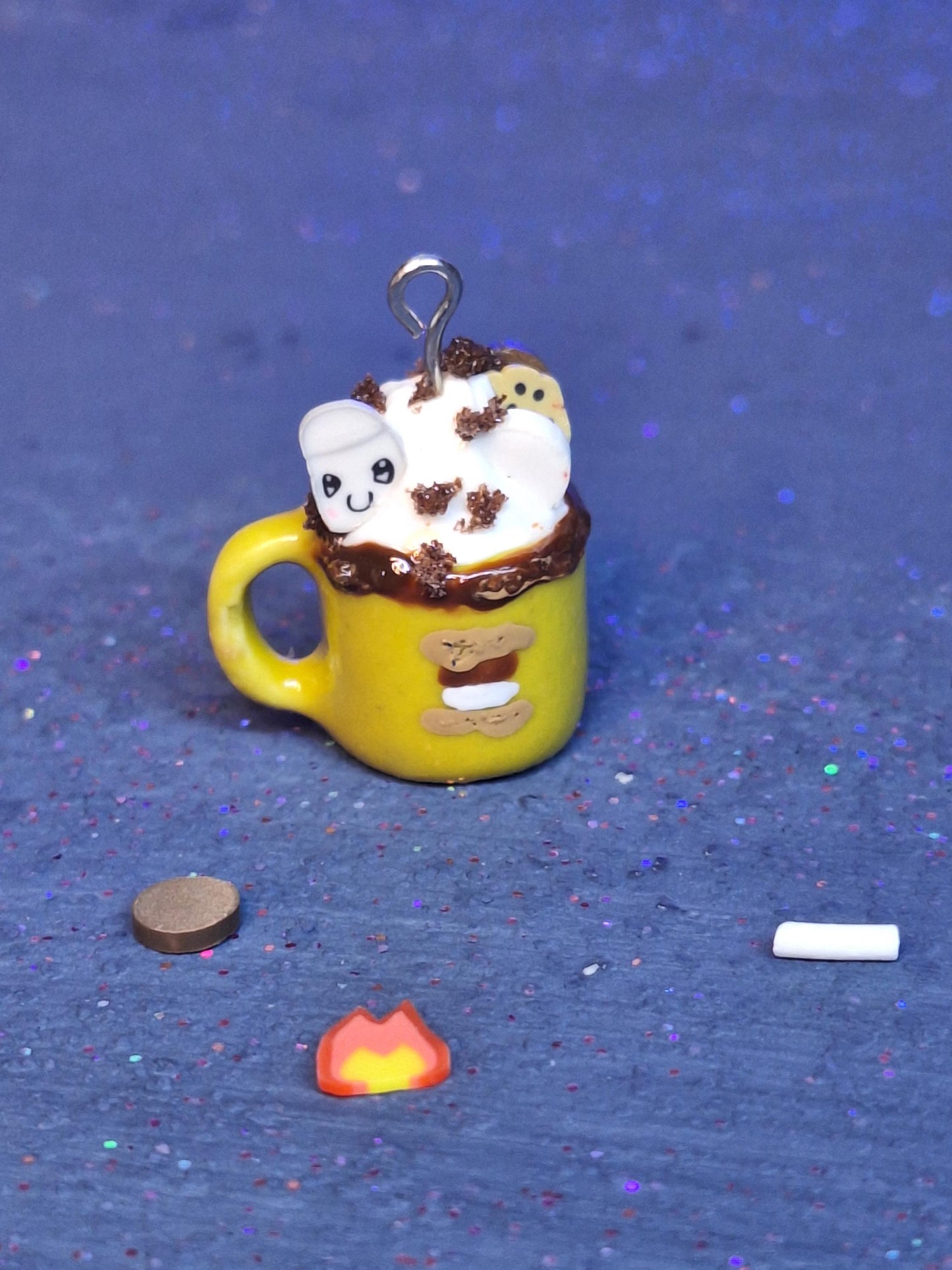 S'mores Mug Lobster Clasp Stitch Marker S'Mores Inspired Charm