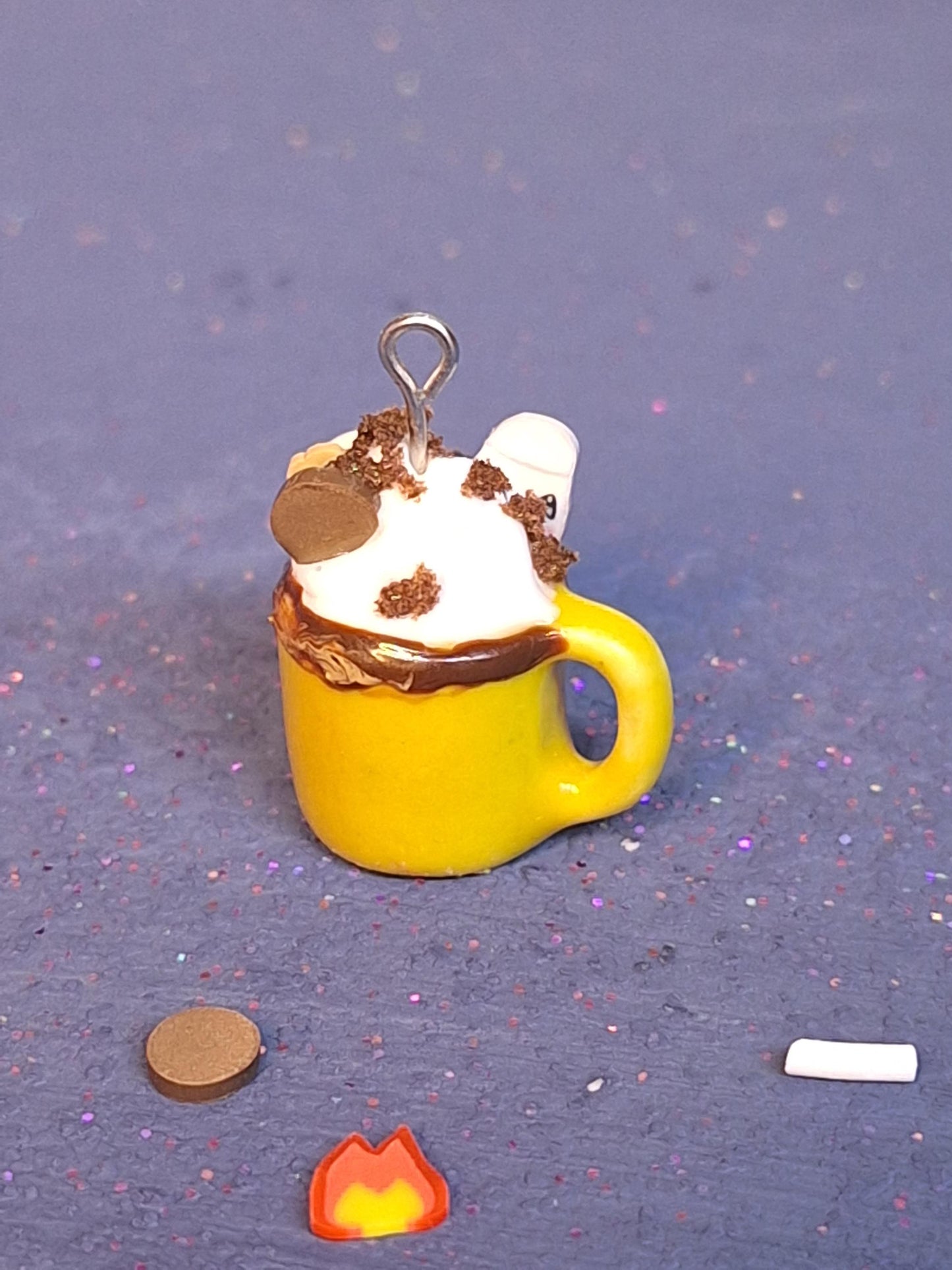 S'mores Mug Lobster Clasp Stitch Marker S'Mores Inspired Charm