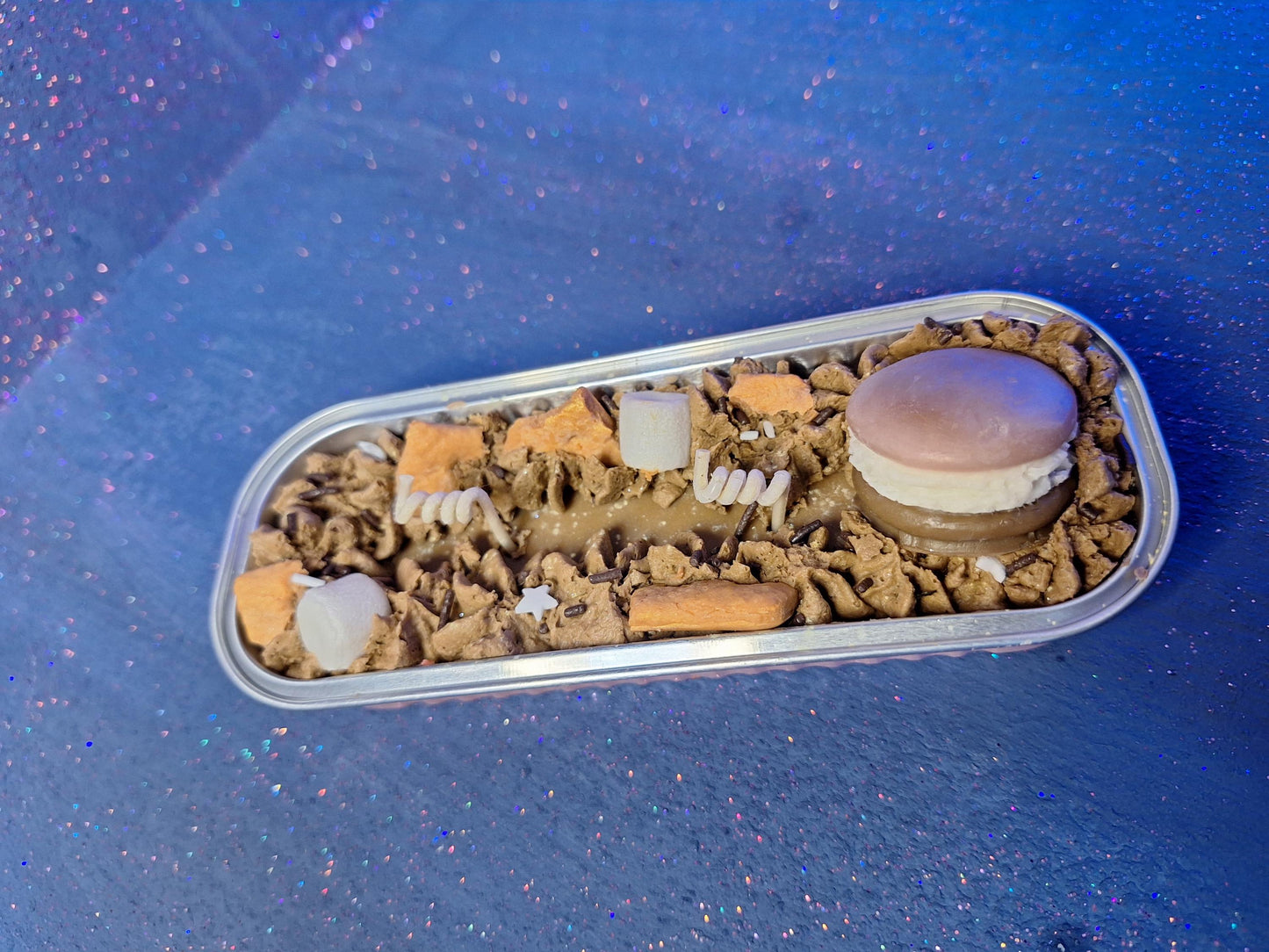 S'Mores Fake Food Tray Cake Soy and Beeswax Candle