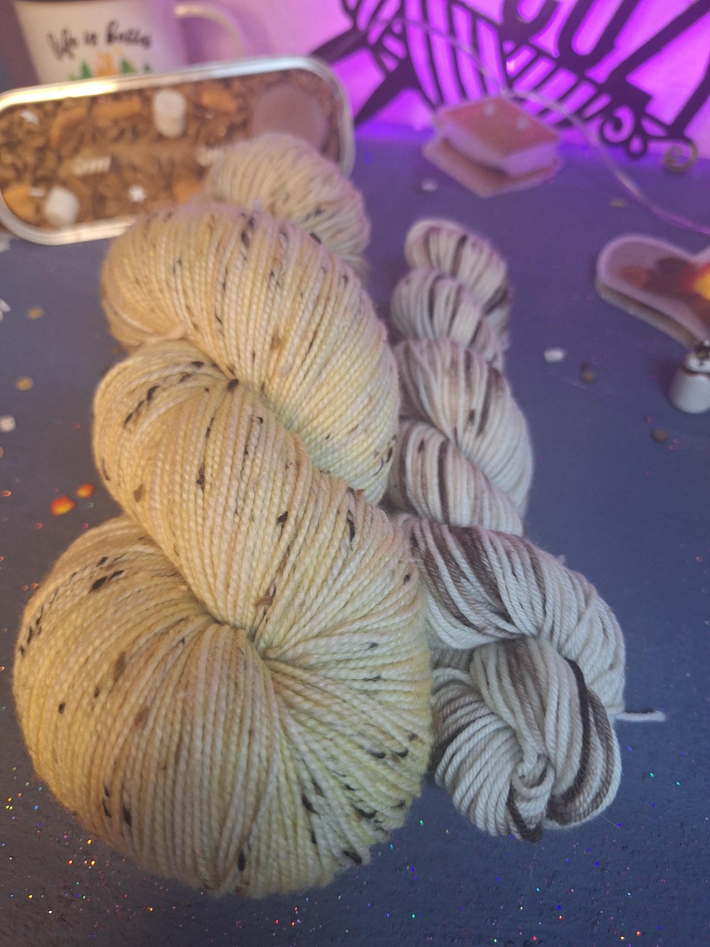 S'mores Sock set fingering weight s'mores inspired hand dyed yarn