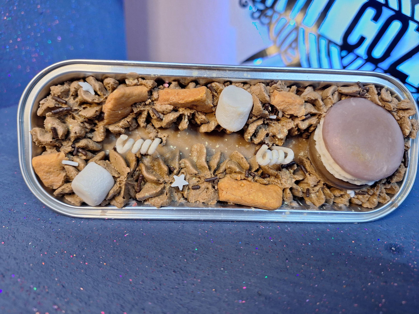S'Mores Fake Food Tray Cake Soy and Beeswax Candle