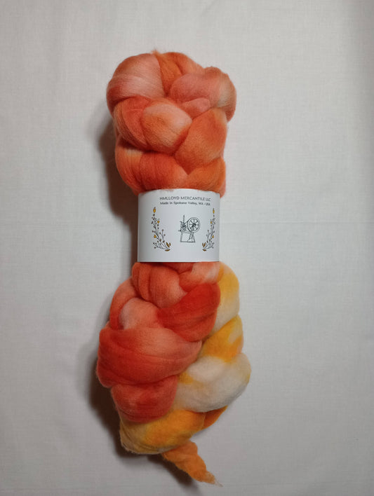 Hand Dyed Roving - Cormo - 100 gram Braids