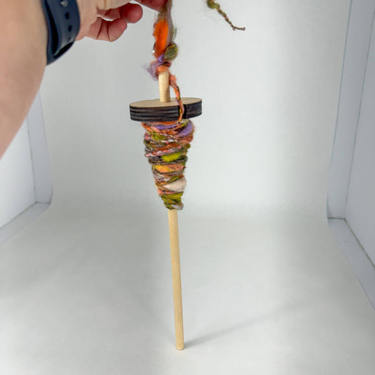 Top Whirl - Drop Spindle - Baltic Birch -  Circle - 1.3 oz
