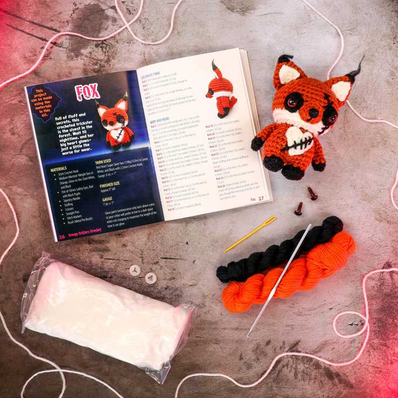Creepy Critters Glow-in-the-Dark Crochet by Anne Margaux Rull: Kit - Paperback; 76 pages / English