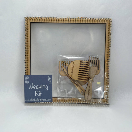 Small Handmade Square Pin Loom Kit - Compact, Portable Loom