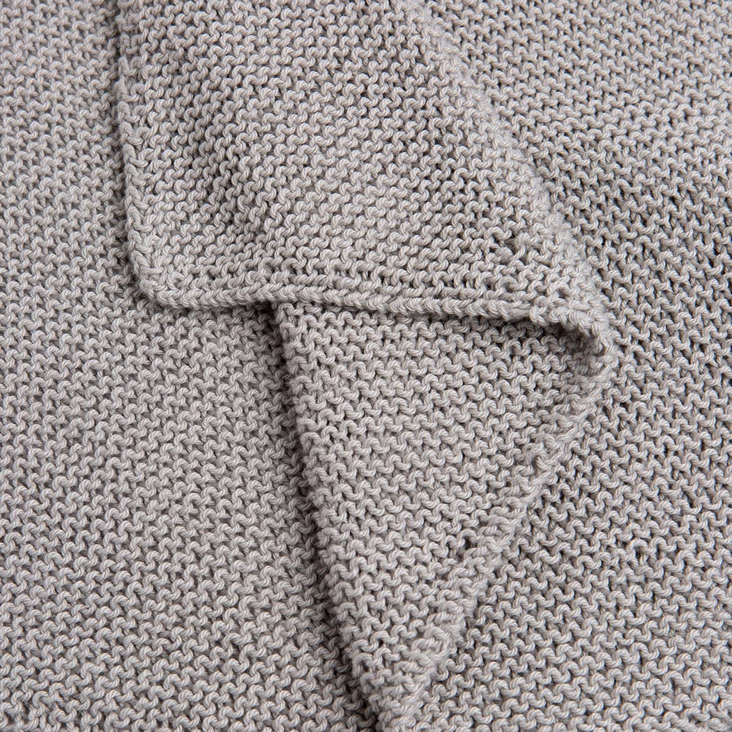 Baby Dinosaur Hooded Blanket Easy Knitting Kit: Light Grey