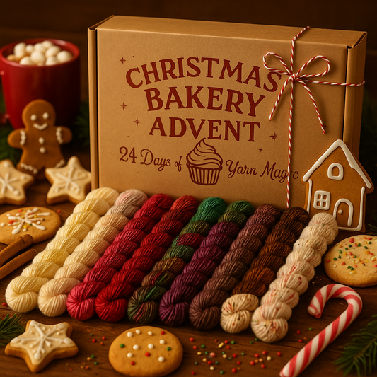 Cozy Christmas Bakery Advent Calendar - 24 minis and one full-sized skein