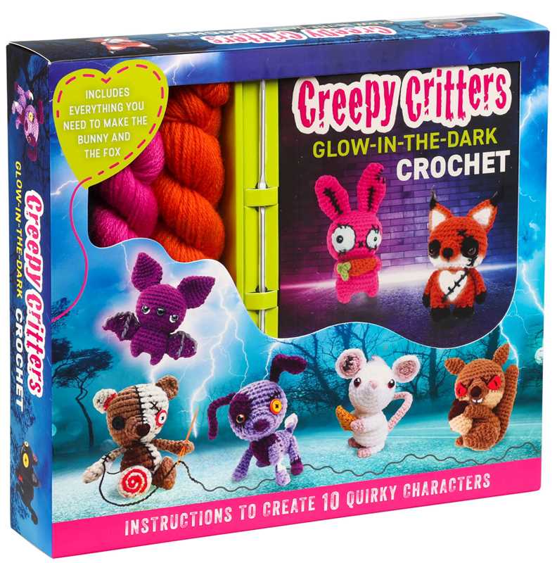 Creepy Critters Glow-in-the-Dark Crochet by Anne Margaux Rull: Kit - Paperback; 76 pages / English