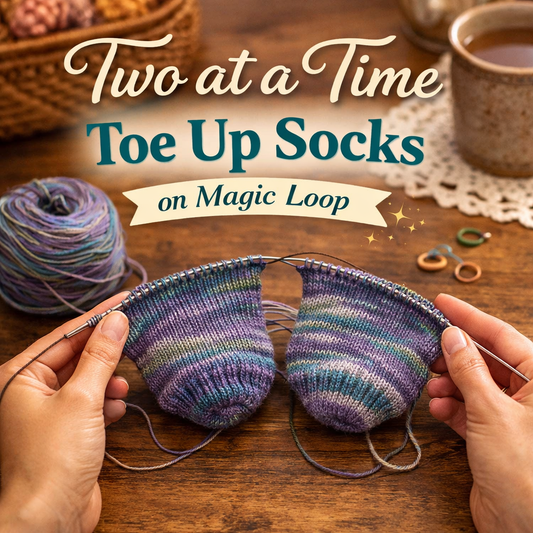 Two at a Time Toe Up Magic Loop Sock Class