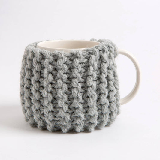 Beginner Cup Cosy Knitting Kit: Silver Grey