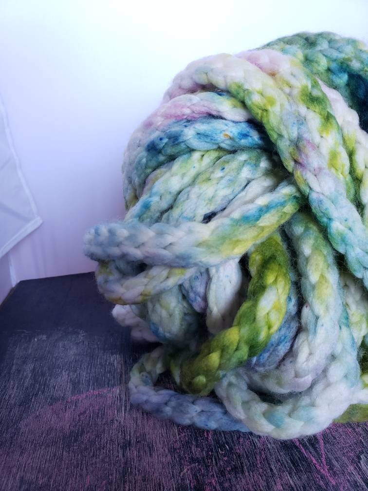 Lucky Charm, i-cord, super bulky, novelty yarn, St. Patrick's Day, Green, White, Pink, Blue