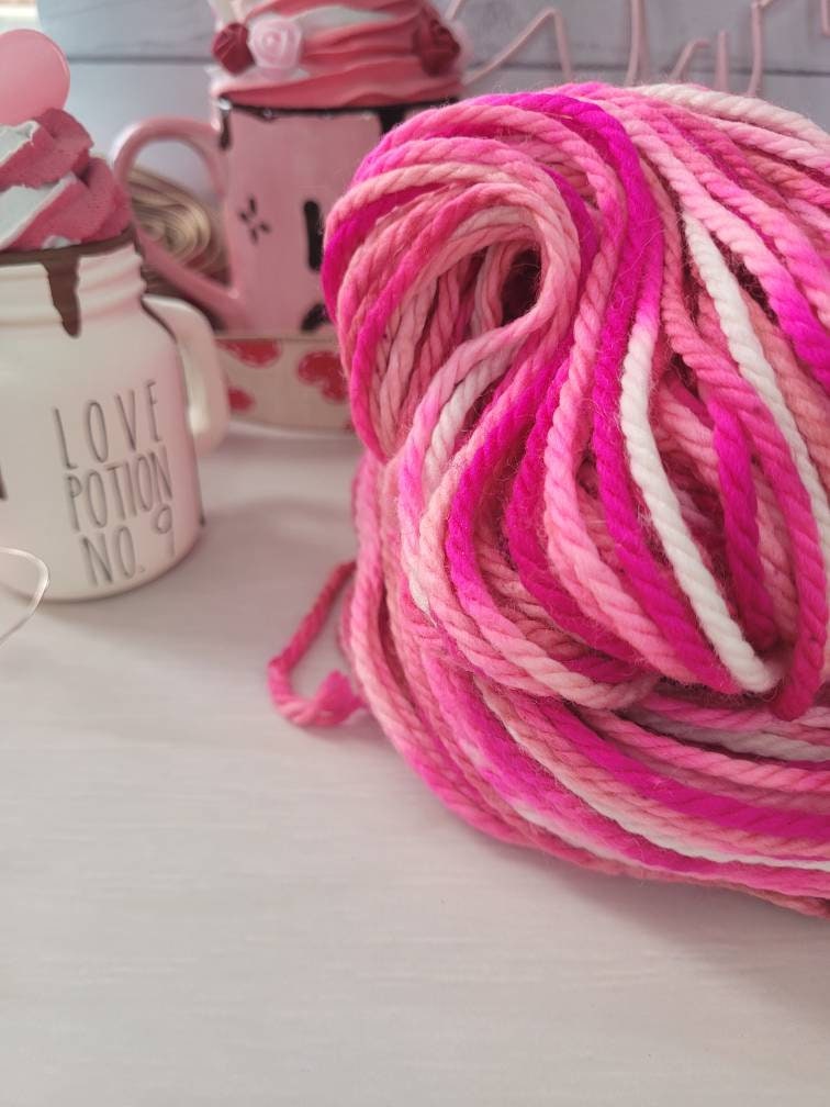 Hugs and Kisses, Bulky Weight, Pink, White, Hot Pink, Bulky Yarn, Bulky Weight, Valentine's Day, Yarn