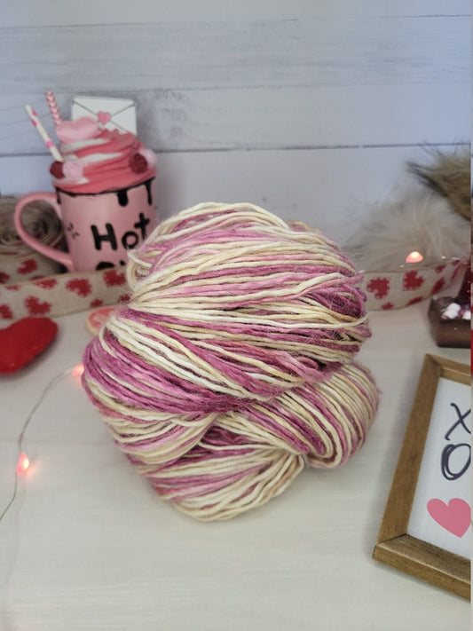 Champagne and Lipstick, Marshmallow DK, Double Knit, Yarn, Valentine's Day, Beige, Pink, Mauve, Gift