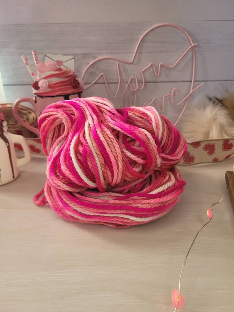 Hugs and Kisses, Bulky Weight, Pink, White, Hot Pink, Bulky Yarn, Bulky Weight, Valentine's Day, Yarn