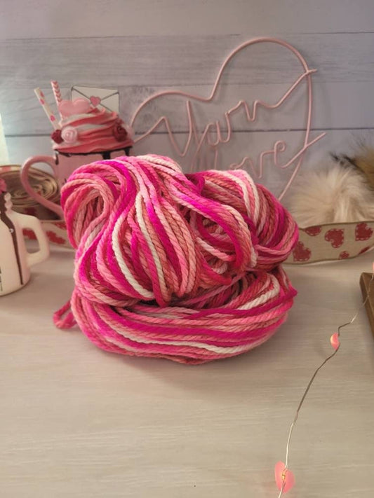 Hugs and Kisses, Bulky Weight, Pink, White, Hot Pink, Bulky Yarn, Bulky Weight, Valentine's Day, Yarn