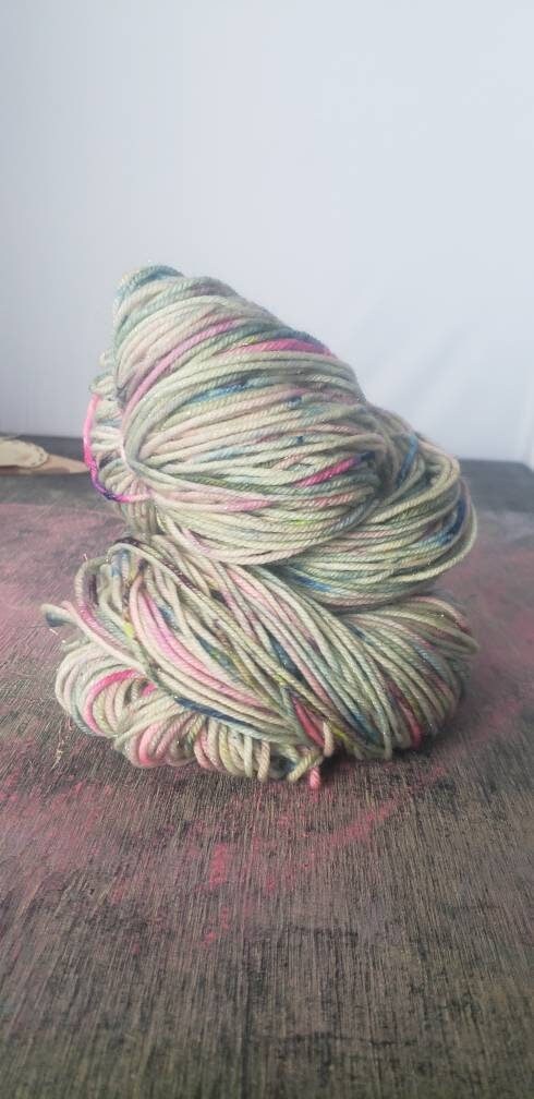 Marshmallow Peeps, DK Weight, Hand Dyed Yarn, Sparkle, Glitter DK, Easter, Easter Candy