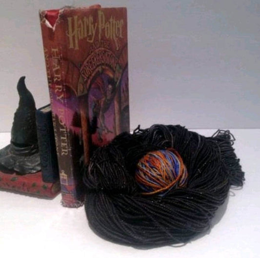 Sorting Hat Inspired, Sock Yarn, Glitter Yarn, Tweed Yarn, Christmas Gift