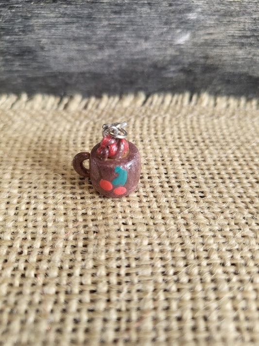 Chocolate Cherry Valentine's Mug lobster clasp stitch marker