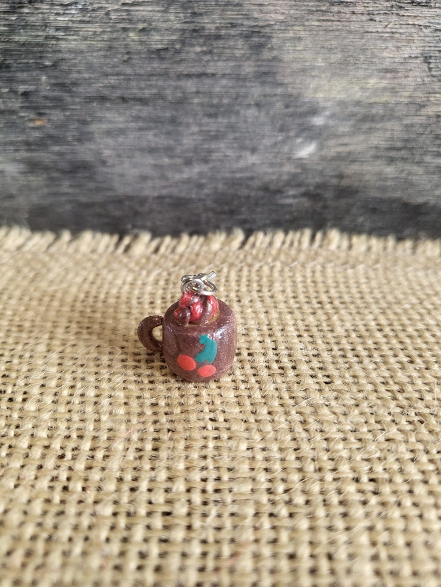 Chocolate Cherry Valentine's Mug lobster clasp stitch marker